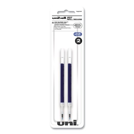 UNI-BALL Refill for uni-ball Signo Gel 207 Pens, Medium Point, Blue Ink, PK2 71207PP